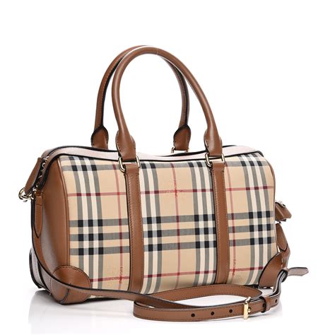 burberry alchester bowling bag logo is stiched|Burberry Medium Alchester Horseferry Check Bowling Bag.